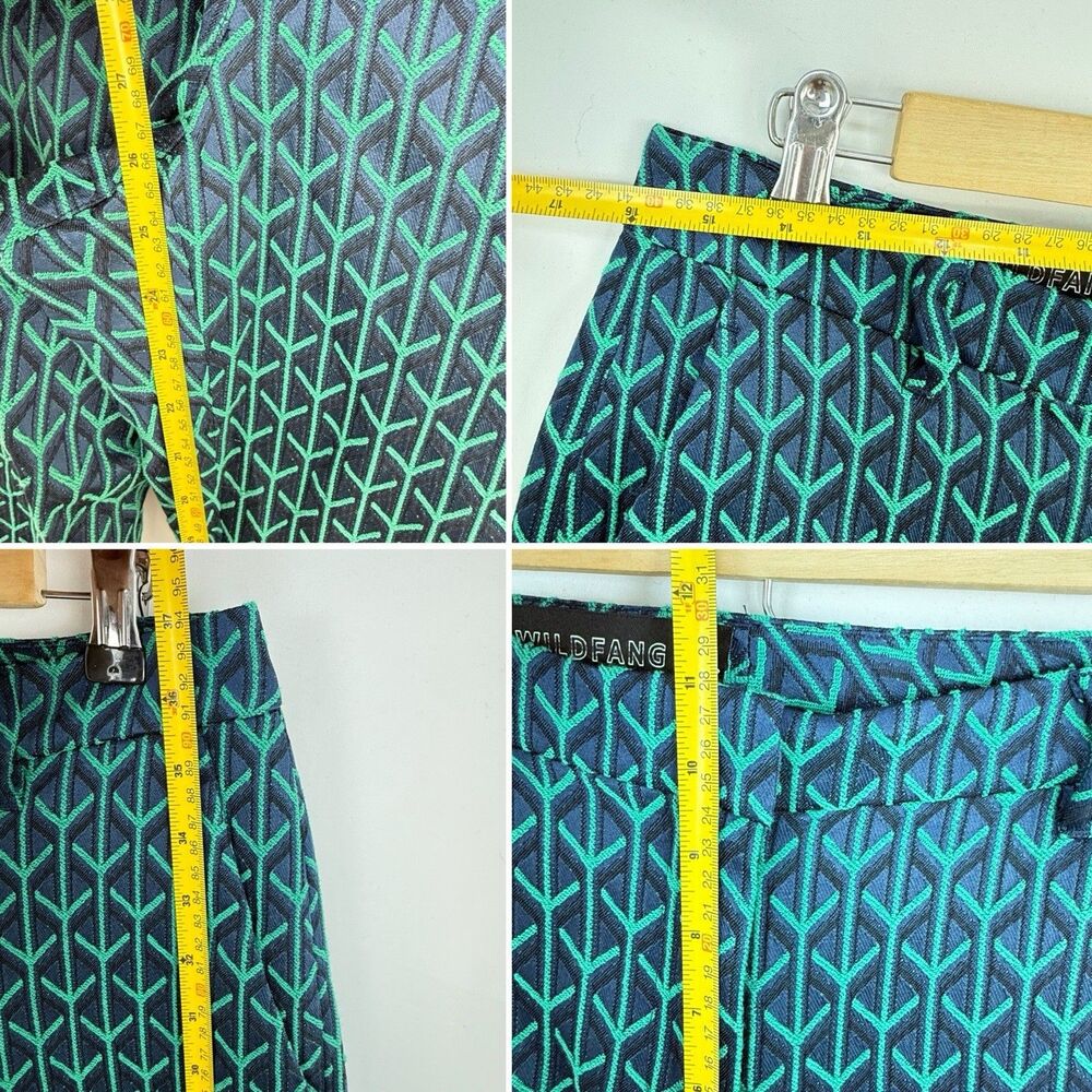 WILDFANG Women’s Slim Pant Green Multi Size 8 Empower Jacquard NWOT - Picture 11 of 16
